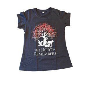 The North Remembers Graphic Tee XL Cotton Road  Black Red Short Sleeve